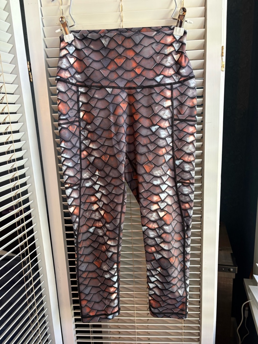 Constantly Varied Gear Metallic Scale Leggings - Copper & Black size S